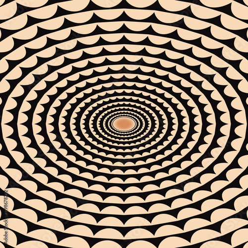 Obraz na płótnie Hypnotic Concentric Wave Circle Pattern Abstract Optical Illusion Background Texture Design
