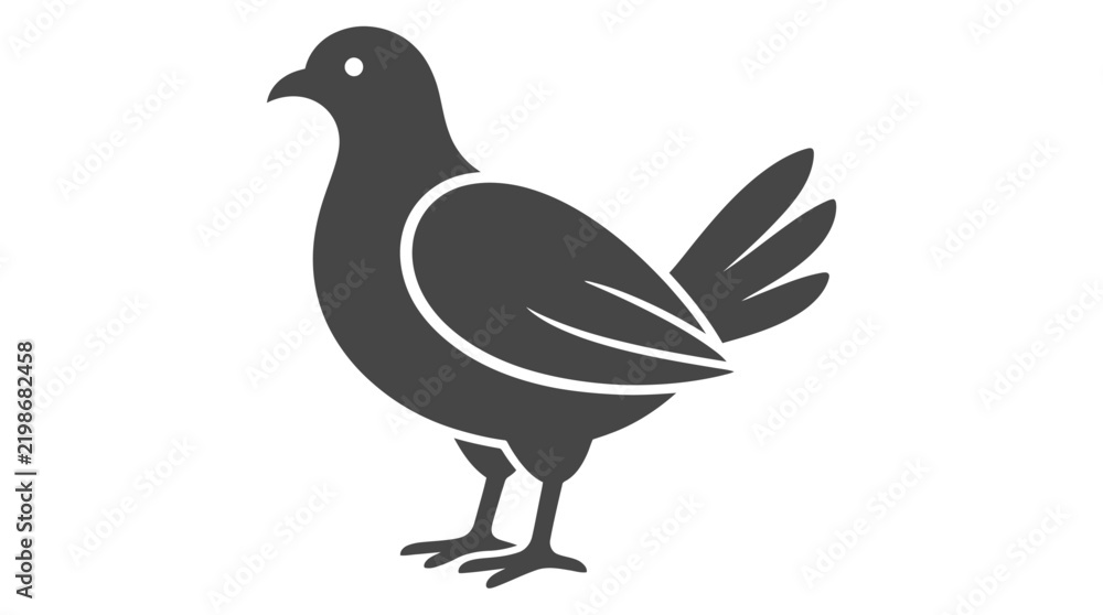 Fototapeta premium Minimalist Pigeon Bird Vector Icon