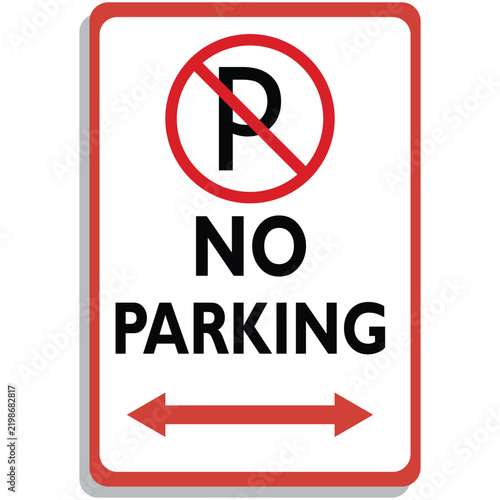 No parking Sign vector art illustration work