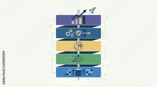 Vertical Business Strategy Infographic Template With Icons.