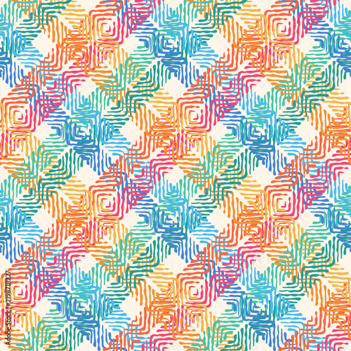 Line Doodle Seamless Pattern 14 - Wavy Check 2