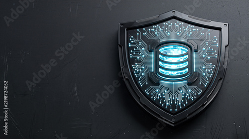 Obraz na płótnie Digital shield cloud standard max h cyber secure protection database safe defense technology system network internet data server computer web