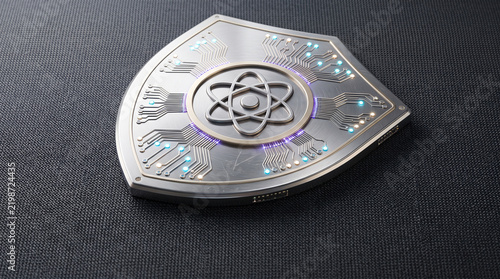 Digital shield cloud symbol secure tech cyber safe protection data network internet computer software modern future futuristic code web online