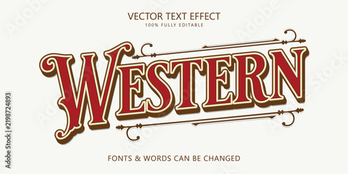 Western editable text effect