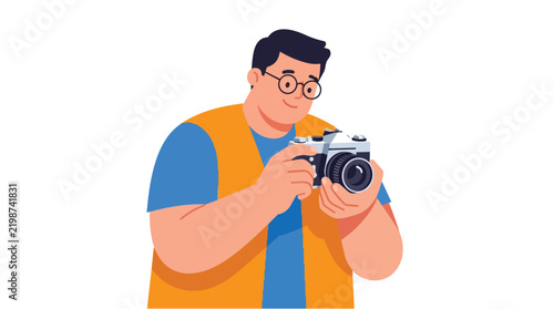 Photographer adjusting camera lens 202608292101