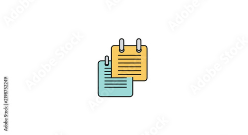 Colorful paper notes icon set.