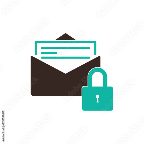 Cybersecurity Protection Concept with Shield Protecting Email Envelope Icon Vector Illustration