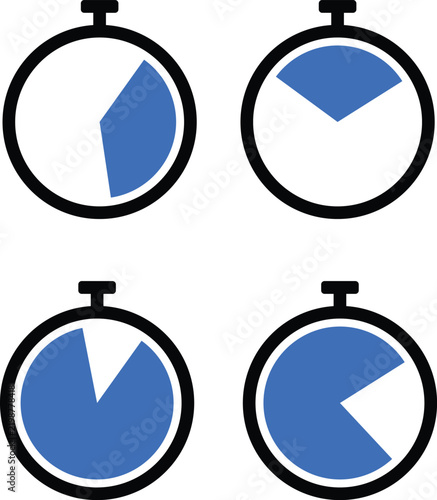 Stopwatch timing Icon Set of clock timer
