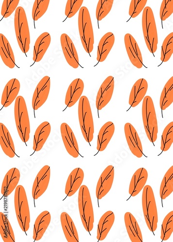   Autumn Leaf Pattern With Natural Botanical Elements
