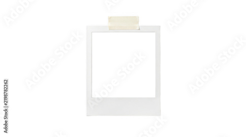 Polaroid frame taped isolated on transparent background