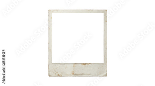 Vintage polaroid photo frame mockup isolated on white isolated on transparent background