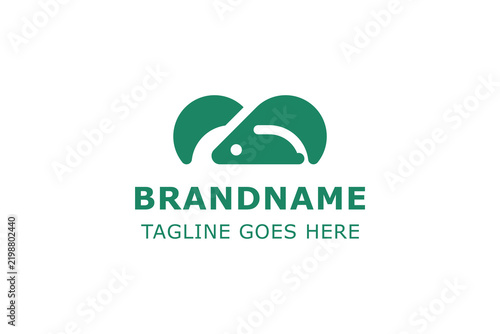 Rabbit Lop Simple Modern Logo, symbolizing gentleness, agility, and friendly character