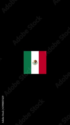 3D Rotating Mexico Flag Cube Animation with Transparent Background