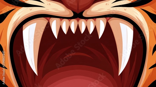 Growth of a top job candidate shown through fierce tiger roaring with sharp fangs and powerful mouth