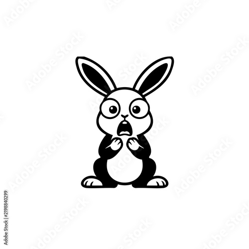 Shocked rabbit vector isolated on transparent background cutout graphic element
