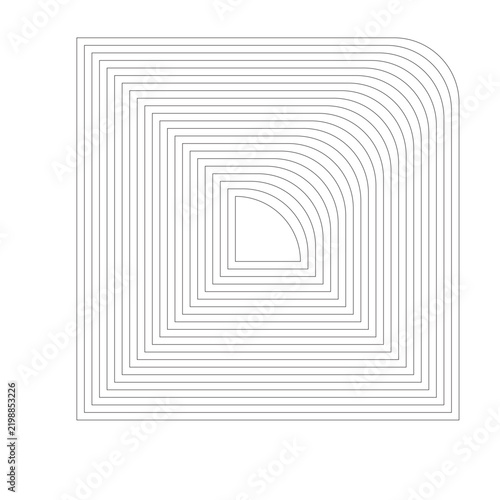 Title:
Abstract geometric rounded square line art pattern vector background