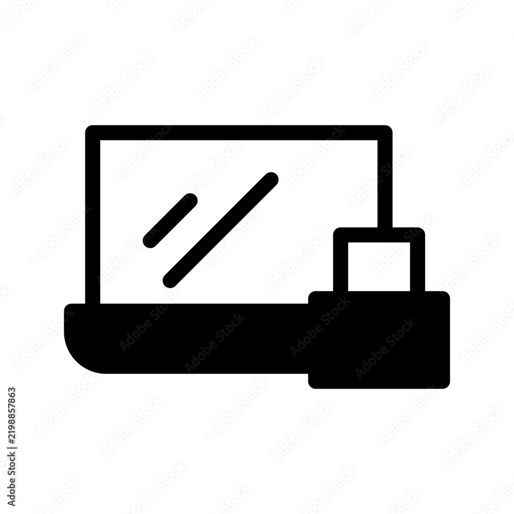 Fototapeta premium Desktop Encrypted Icon Vector Symbol Design Illustration