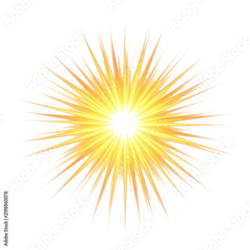 Explosive yellow starburst effect with sharp radiating lines, creating a dynamic, energetic burst for abstract backgrounds and design.