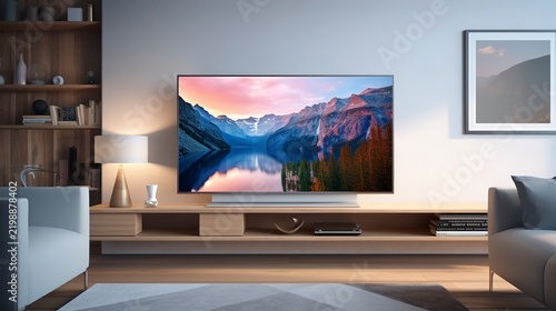 A photo of an LED TV in a stylish living room.