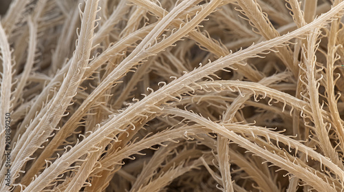 Ultra-Realistic Microscopic Feather Barbule Hooklets — Keratin Interlocking Microstructure
