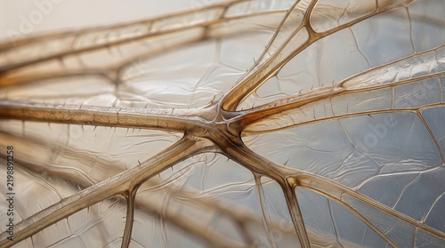 Ultra-Realistic Microscopic Dragonfly Wing Vein Architecture — Transparent Biological Microstructure