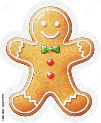 Decorated Gingerbread Man Christmas Cookie with Icing