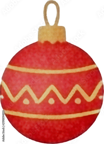 Red and Gold Christmas Bell Ornament with Festive Pattern