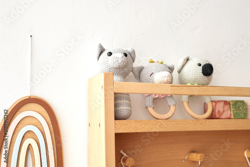 Handmade Knitted Baby Toys and Rattles in Cozy Nursery, Wooden Toys and Natural Decor, Warm Children’s Room, Artisan Craft, Montessori Inspired Play and Childhood Lifestyle