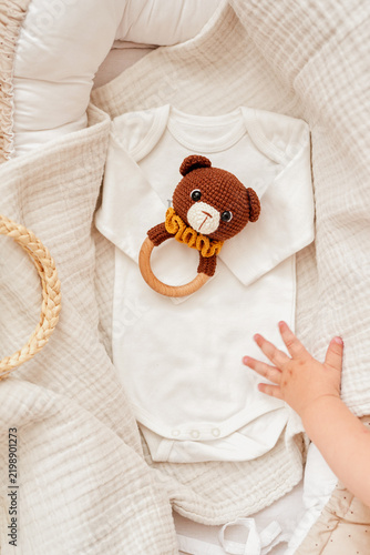 Handmade Knitted Baby Toys and Rattles in Cozy Nursery, Wooden Toys and Natural Decor, Warm Children’s Room, Artisan Craft, Montessori Inspired Play and Childhood Lifestyle