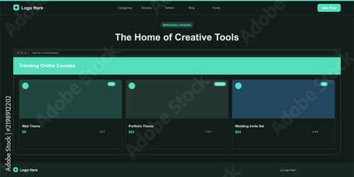 Modern web theme template for creative portfolio sites Vector