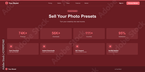 Minimalist red camera icon with pink highlight on dark background Vector