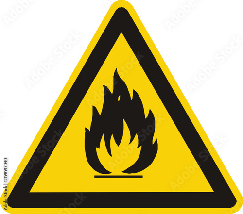 Flammable Material Warning Sign Illustration