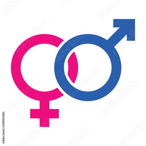 Gender Symbols Intertwined Male And Female Icons Representing Equality And Biology