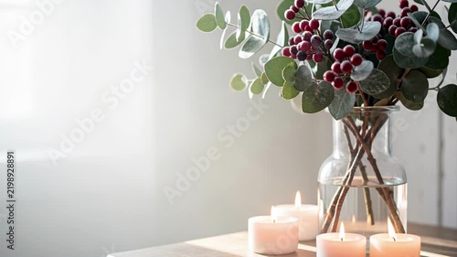 Soft Home Decor With Flowers And Candles.