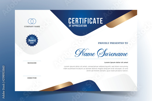 Corporate Appreciation Certificate Template Vector