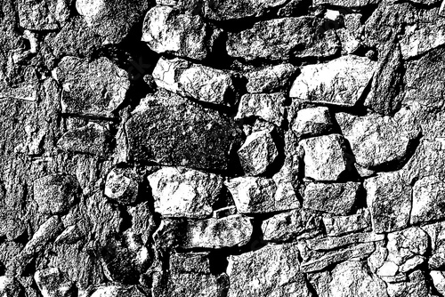Muro de piedra con fondo trasparente.