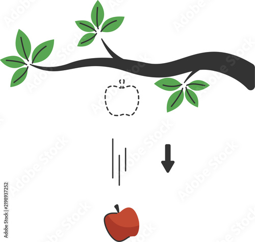 Falling Apple Illustration