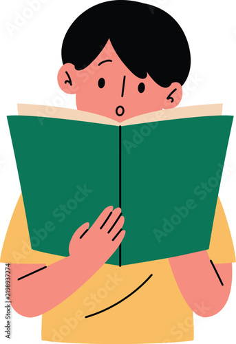 boy reading a book