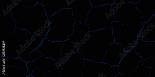 Dark black background, with electric blue, cracks and jagged, veining, abstract texture