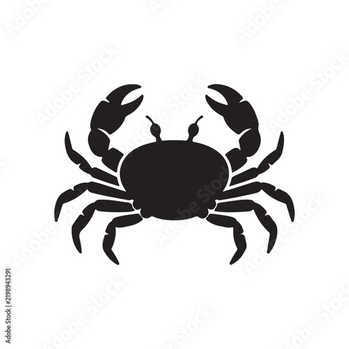 crab silhouette against a white background a simplified marine crustacean representation