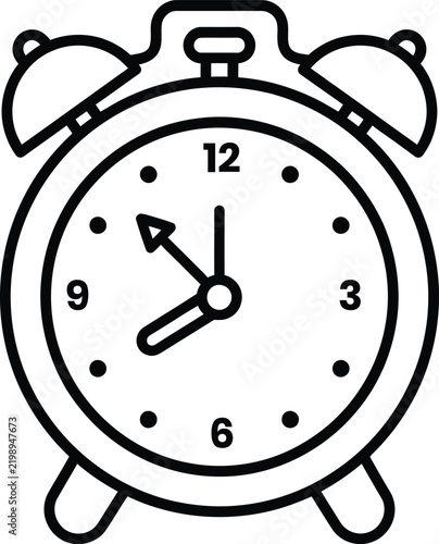 Alarm clock icon showing time at ten past eight