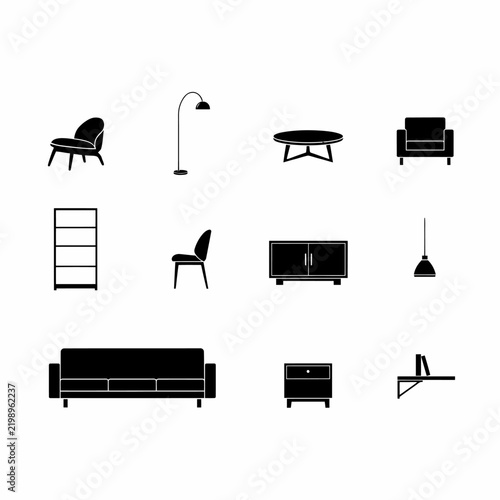 furniture icons set