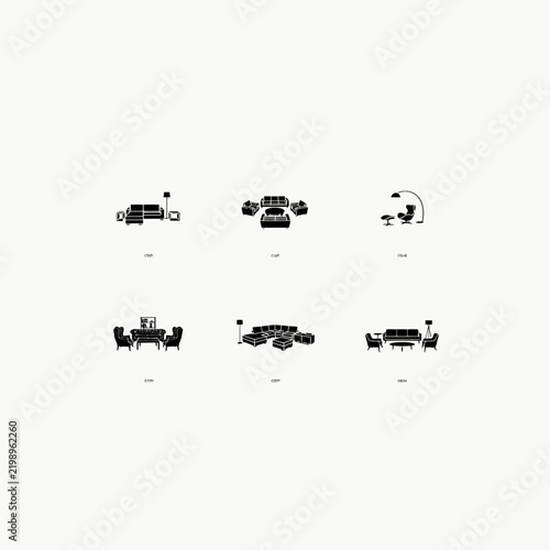 set of black and white icons
