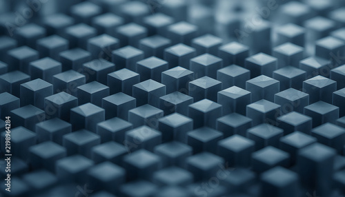 Plakat 3D block Isometric cube or pattern creating impossible geometric structure