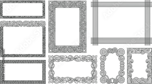 decorative frames vector illustration set elegant vintage borders for design