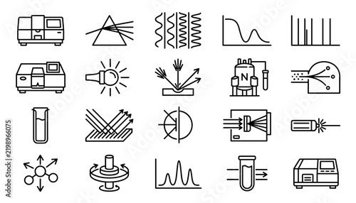 Fotografie crystallography unit cells and crystal structures icon set vector