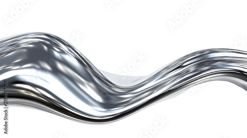 Shiny metallic wave on white background