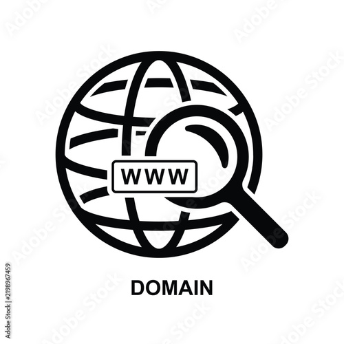 Domain icon isolated on background vector illustration.