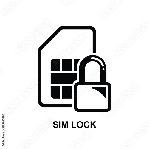 Sim lock icon isolated on background vector illustration.