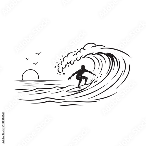Surfer and waves